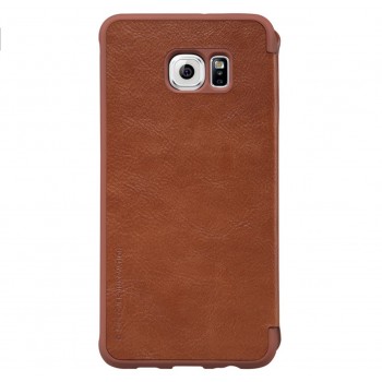 Galaxy S6 Edge Plus deklas odinis rudas "Nillkin" Qin Galaxy S6 Edge Plus deklas odinis rudas "Nillkin" Qin
